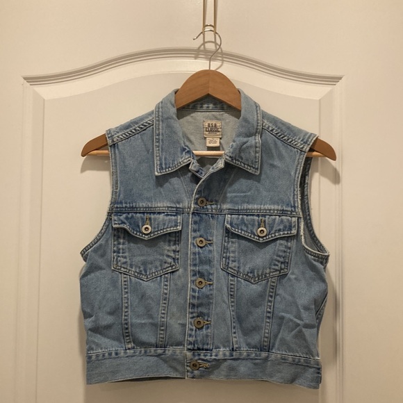 Vintage U.S.A. Classic Authentic size Medium Blue Jean Vest - Picture 4 of 9
